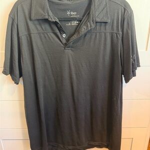 Ibex Men's Wool Black Polo Shirt